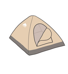 ベージュのテント