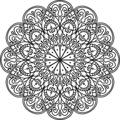 Anti-stress coloring book page for adults.Oriental mystical pattern.Yoga mandala.