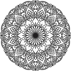 Anti-stress coloring book page for adults.Oriental mystical pattern.Yoga mandala.
