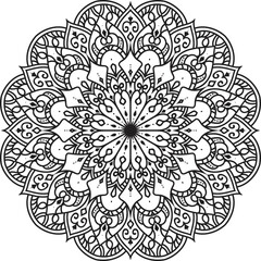 Anti-stress coloring book page for adults.Oriental mystical pattern.Yoga mandala.