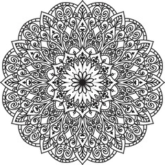 Anti-stress coloring book page for adults.Oriental mystical pattern.Yoga mandala.
