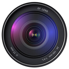 Camera photo lens, 3d icon isolated.