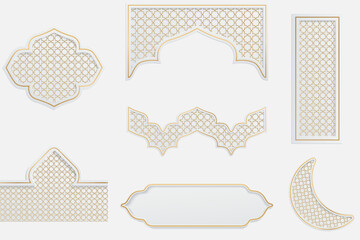 Beautiful isolate islamic gold morocco frame set