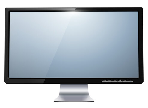 Monitor tv, flat screen 3d icon isolated.