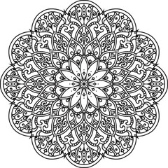 Adult coloring page Mandala. Template for coloring book page
