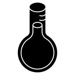 Chemical flask with test tube icon in solid design, chemical experiment concept vector