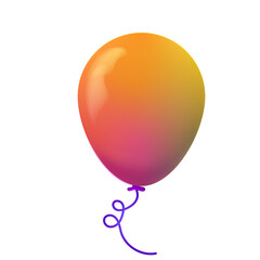 Vector of realistic isolated colorful balloons for template and invitation decoration on the transparent png background. Concept of birthday and anniversary celebration.