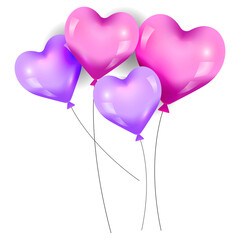 Fototapeta na wymiar Valentine love heart realistic balloon