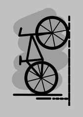 Standing Bike Wector in gray background