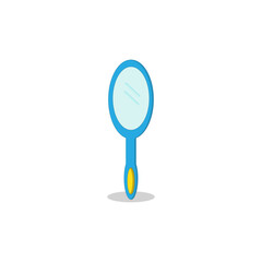 Blue hand mirror icon vector illustration