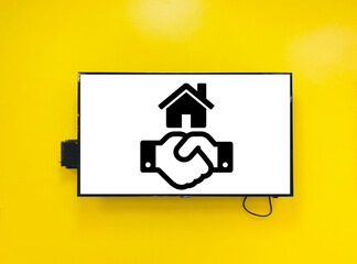 home icon on yellow background