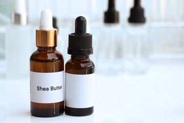 shea butter in a bottle, chemical ingredient in beauty product