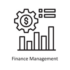 Finance Management  Vector Outline Icon Design illustration. Business and Finance Symbol on White background EPS 10 File