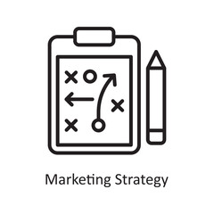 Marketing Strategy Vector Outline Icon Design illustration. Business and Finance Symbol on White background EPS 10 File