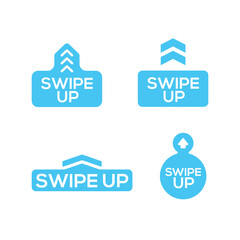 Set of swipe up arrow icons scroll button
