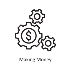 Making Money Vector Outline Icon Design illustration. Business and Finance Symbol on White background EPS 10 File