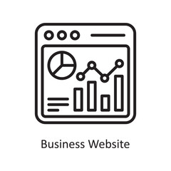Business Website  Vector Outline Icon Design illustration. Business and Finance Symbol on White background EPS 10 File