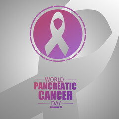 World Pancreatic Cancer day November 17 vector illustration, suitable for poster banner or card