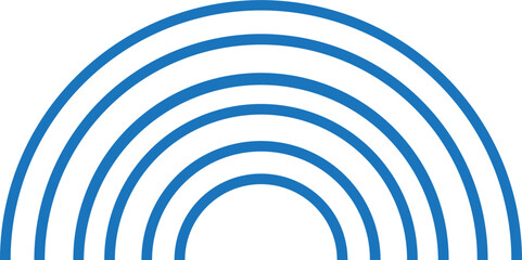 Retro Outline Half Circle