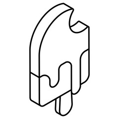 Popsicle Line icon, editable vector
