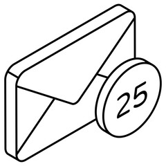 A unique design icon of unread mail