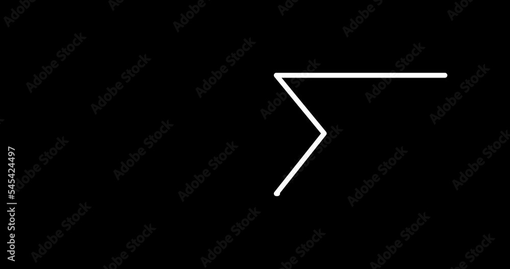 Poster right arrow animated outline icon. right arrow line icon 4k video animation with alpha channel for w