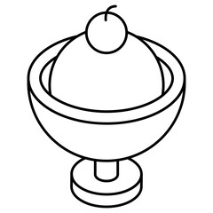 Ice cream icon, editable vector