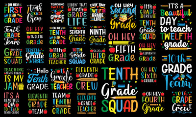 Birthday Crew and squad with Teacher Typography Vector SVG Bundle