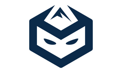 abstract polygon ninja logo template
