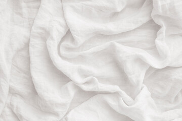 White wrinkled and draped linen