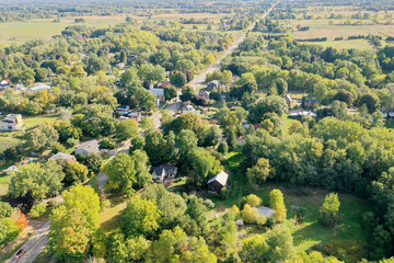 Aerial of the village of Lynden, Ontario, Canada