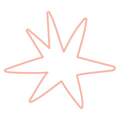 Cute pink line star, decorative element