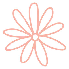 Cute pink line daisy, decorative floral element