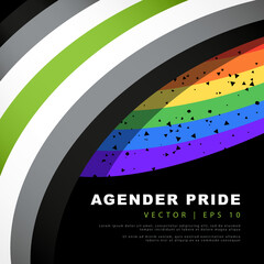 LGBT flag and agender pride flag. Sexual identification. Lack of gender identity. Vector illustration