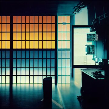 hacker's room with computer equipment, generative ai