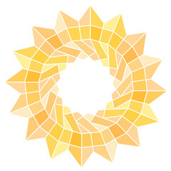 Abstract Geometric Monochrome Polygon-16aa3 'Sun Symbol'