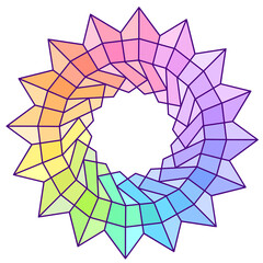 Abstract Geometric Rainbow Polygon-16aa3