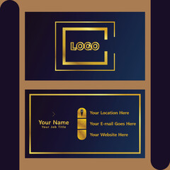 Luxury Modern Business Card Template. Background Black and Gold Color