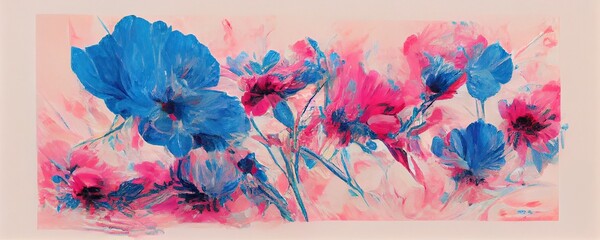 Elegant floral background. Colorful blooming flowers illustration.
