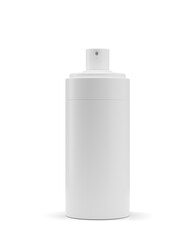 White bottle on white background. Mock up with no label. 3d rendered illustration.