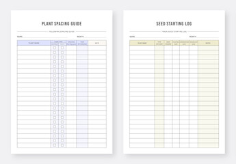 Garden Planner Template Design. Printable Gardening Planner. Plant Spacing Guide. Seed Starting Log. Seed Inventory Tracker. Garden Organizer & Schedule Planner. Planner Bundle Design.