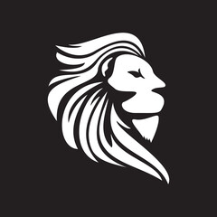 lion head silhouette logo template design. wild animal sign and symbol.