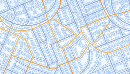City top view. View from above the map buildings. Gps map navigation to own house. Detailed view of city. Decorative graphic tourist map. Abstract transportation background. Vector, illustration.