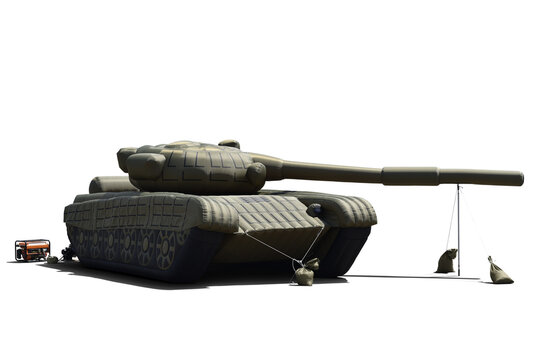 inflatable dummy tank on isolated background