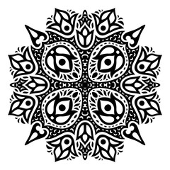 Vector art with black tribal single pattern