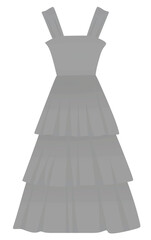 Grey summer dress. vector illustration