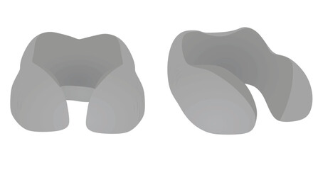 Grey u shape pillow. vector illustration