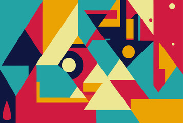 Editable illustration of bright abstract shapes