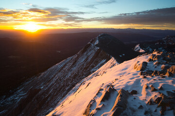 Bridger Ridge glowing in the sunrise