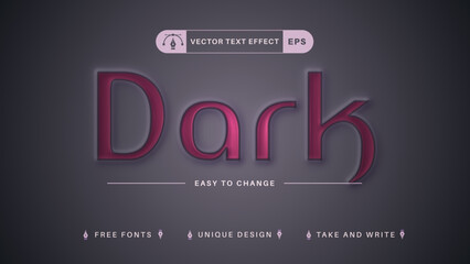 Dark - Editable Text Effect, Font Style